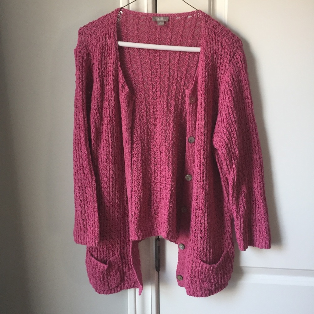 NWT pink knit J. Jill cardigan - Picture 1 of 8